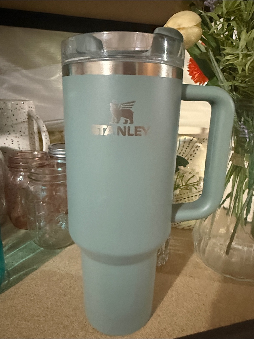 Stanley Travel Mug with Handle - Seafoam Green - 40oz.